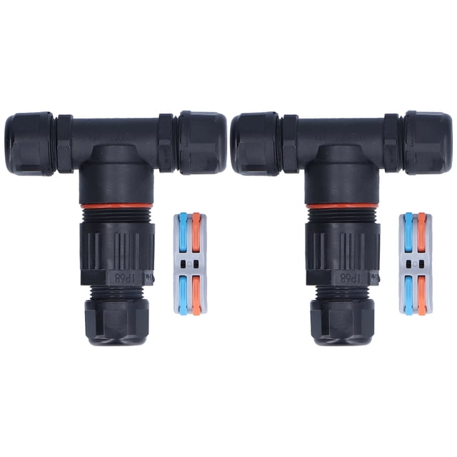 Conector de unión de canal, 2 piezas Unión de 3 vías Conector en forma de T para exteriores Caja de conexiones Salida de alta intensidad Jadeshay A