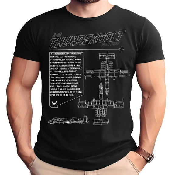 A-10 Thunderbolt II Detailed Schematic Adult T-Shirt-XL