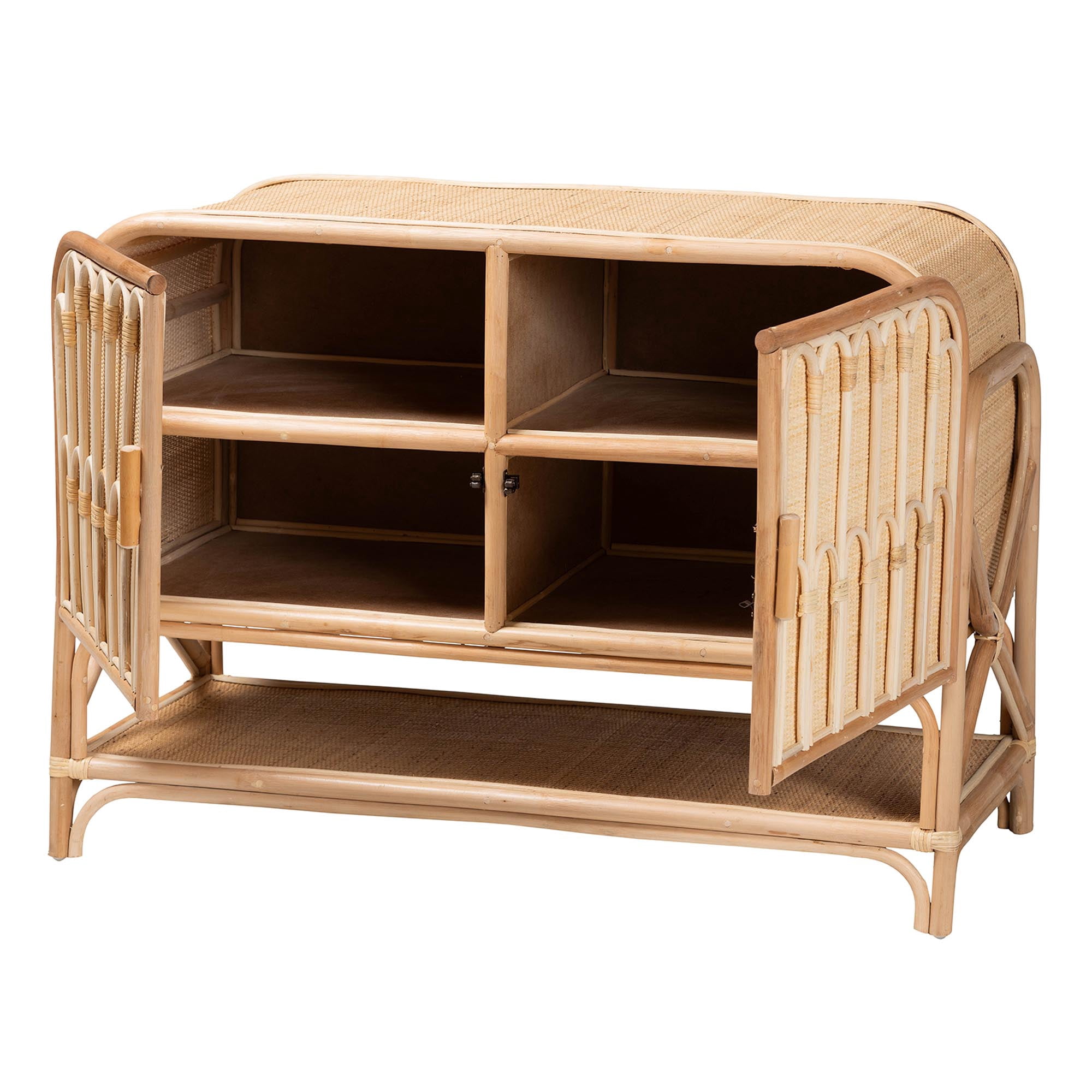 bali & pari Gitano Boho Storage Cabinet, 2-Door, Natural