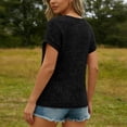 thumbnail image 6 of Kaemgyyd Boho Tops for Women Lightweight Short Sleeve Lace Crochet Tee Blouses Trendy Hollow out Keyhole Loose Casual Beach T Shirts, 6 of 6