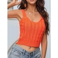 thumbnail image 2 of Spring Summer Womens Sweater Cool Knitted Vest Casual Clothes Orange L, 2 of 4