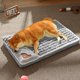 thumbnail image 1 of Colchoneta para dormir para mascotas, cama plegable para perros y gatos, desmontable, gruesa, suave (gris), 1 of 8