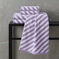 thumbnail image 6 of Unique Bargains Striped Absorbent Quick Dry Pure Cotton Bath Towel Purple 55" x 28", 6 of 6
