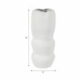 thumbnail image 4 of Decorative Waffle Texture Sculptural Vase for Living Room Decor - Modern Ceramic Flower Vase for Home, Bedroom, Office, and Table Decor - Textured Stoneware Design Accent for Dining Room - 12", White, 4 of 12