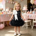thumbnail image 2 of HJYCHN Girls Dress Sleeveless Bowknot Tutu Party Gown with Puffy Skirt for Toddler Dress 5-6 Years, 2 of 6