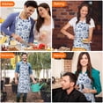 thumbnail image 4 of Pioneer Flower Floral Print Pattern Apron for Women and Men, Cotton Linen Waterproof with Pockets, Adjustable, 33x27 Inch for Kitchen, Gardening, BBQ, Salon, 4 of 6