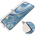 thumbnail image 2 of SKYSONIC 2X6 Feet 3D Blue Marble Runner Rug with Rubber Backing, Gold Fluid Non Slip Entryway Rug Runner Washable Soft Area Rug Carpet for Hallway Bedroom Kitchen Decor, 2 of 6