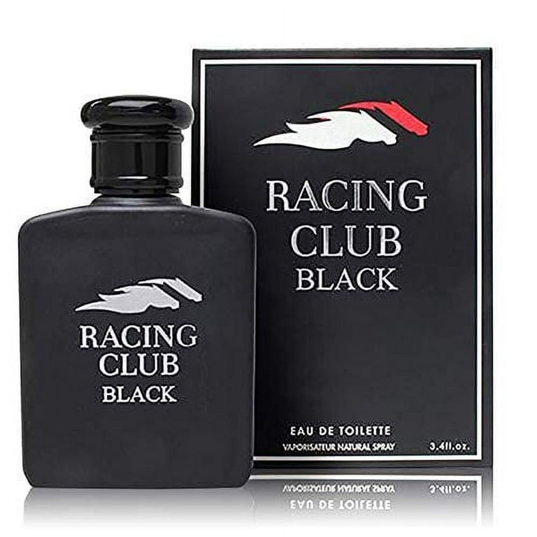 Racing Club Black Eau De Toilette Spray 3.4Oz with Luxury Suede