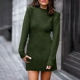 thumbnail image 1 of EGNMCR Chandail à Col Roulé pour Femmes, Chandails pour Femmes Chandail d'Automne et d'Hiver pour Femmes Décontracté Ample Chaud Couleur Unie Manches Longues Col Rond Robe Chandail à Manches Longues pour Femmes Chandail, 1 of 5