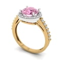 thumbnail image 2 of Clara Pucci 14K White/Yellow Gold 1.86ct Pink Halo Ring for Women, 2 of 8