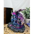 thumbnail image 6 of Violet Blue Midnight Sky Gemstone Mother Dragon With Baby Wyrmling Statue Decor, 6 of 6