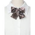 thumbnail image 4 of INSPIRE CHIC Plaid Pre-tied Knot Cute Stylish Colorful Bow Ties for Women Uniform School Taupe Pink, 4 of 6
