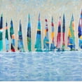 thumbnail image 2 of Meneely, Dan 26x26 White Modern Wood Framed Museum Art Print Titled - Dozen Colorful Boats, 2 of 4