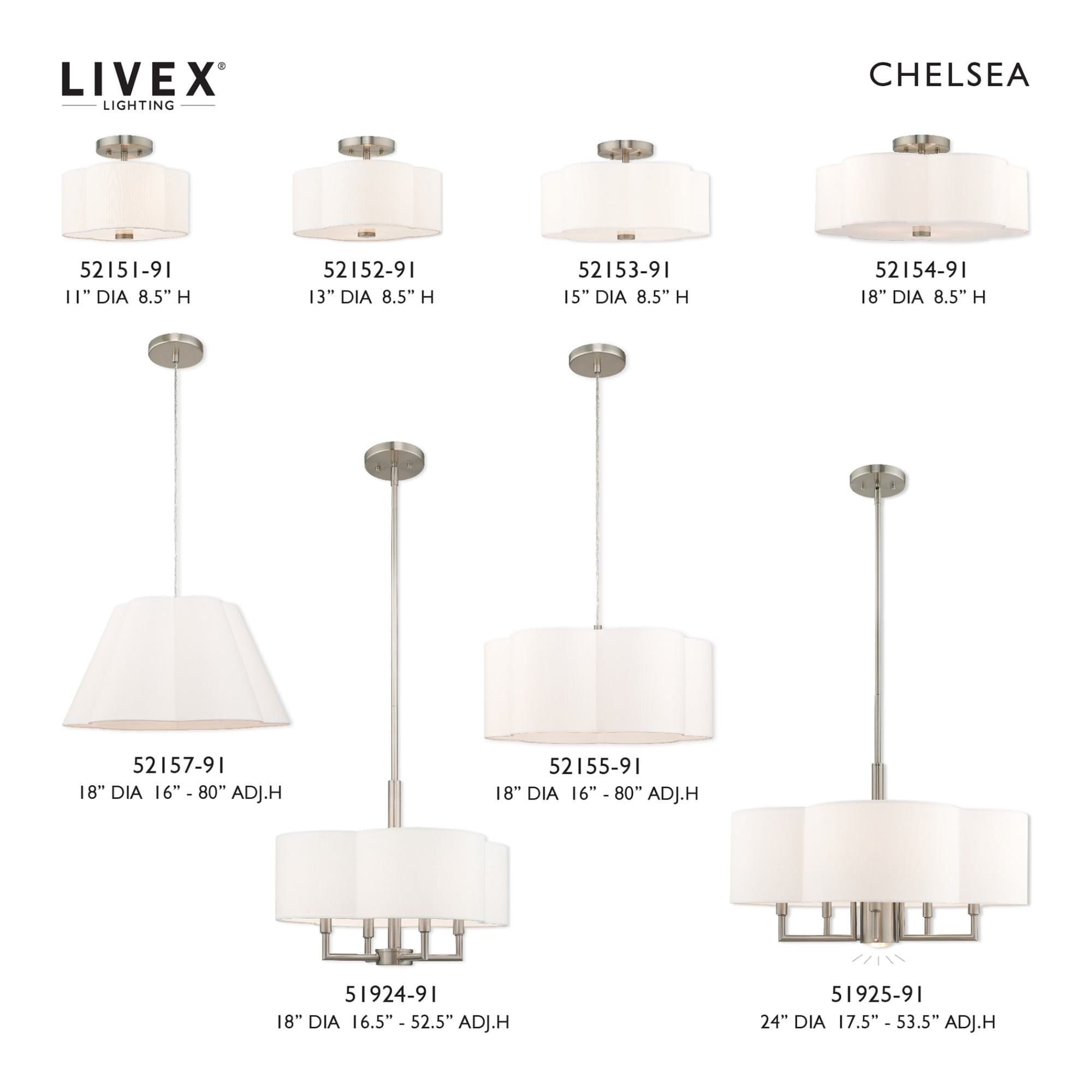 Livex Lighting 52152 Chelsea 2 Light 13 Wide Semi Flush Drum Ceiling Fixture Walmart Com Walmart Com