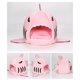 thumbnail image 2 of BRILLAR Shark Cat House Cama extraíble lavable para todas las estaciones con forma de tiburón para mascotas, gatitos, perros, color rosa, 2 of 5