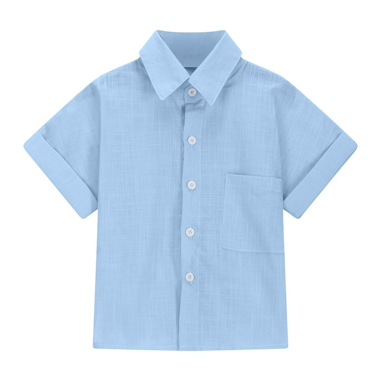 junior dress shirts blouses KSODFNXH Short Sleeve Shirts for Teens Girls with Pocket 3-14 Years Juniors Button-Down Collared Tops Tweens Kids Solid Lightweight Blouses Summer,