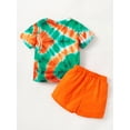 thumbnail image 7 of Outfits For Baby Boys DADDY'S BOY Tie-dye Shirts Shorts 2Pcs Summer Clothes Set 18-24 Months Orange, 7 of 7