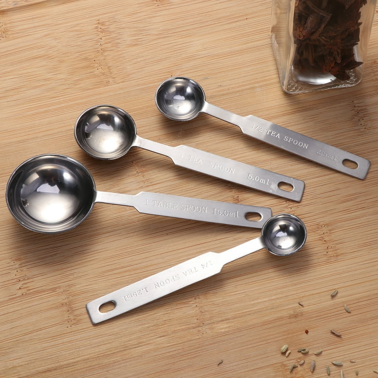 Sur La Table Stainless Steel Measuring Cups & Spoons, Set of 8, Silver