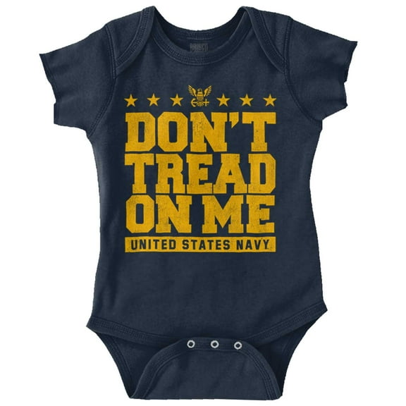 Dont Tread On Me United States Navy Romper Boys or Girls Infant Baby Brisco Brands 12M