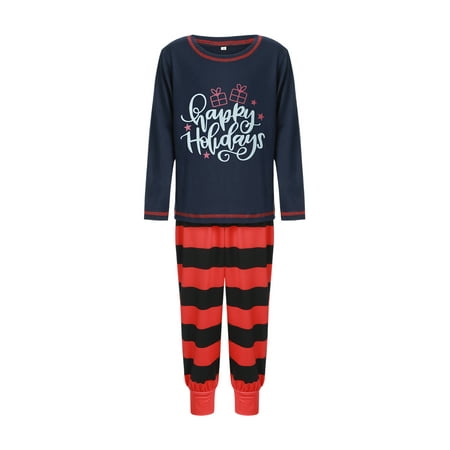 

LisenraIn Christmas Matching Family Pajamas Outfits Long Sleeve Elastic High Waist Pant