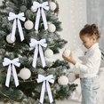 thumbnail image 4 of Btomtd 8.46"x4.52" Small Velvet Christmas Bow for Gift Packaging and Tree Hanging Home Decoration Festive Ornaments and Holiday Bows for Seasonal Styling, White, 4 of 6
