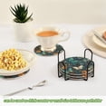 thumbnail image 6 of WOBOGO Peacock Butterfly Coil Coasters Set of 6 Minimalist Cotton Woven 3.94 inch Non-Slip Insulated and Absorbent Home Accessories., 6 of 7