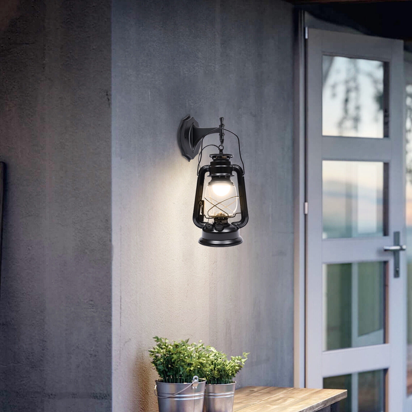 Retro Vintage Rustic Lantern Lamp Exterior Wall Sconce Light E27 Fixture for entrances, gates, front doors
