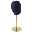 thumbnail image 2 of facefd Suede Cork Mannequin Head Hat Rack Cap Wig Holder Display Stand Dark Blue, 2 of 9
