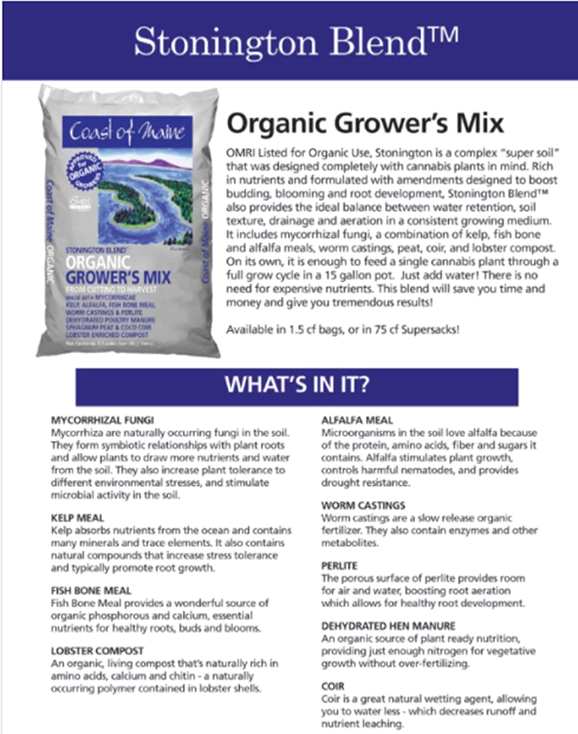 Coast of Maine Stonington Blend Organic Growers Potting Soil Mix (8 Pack)