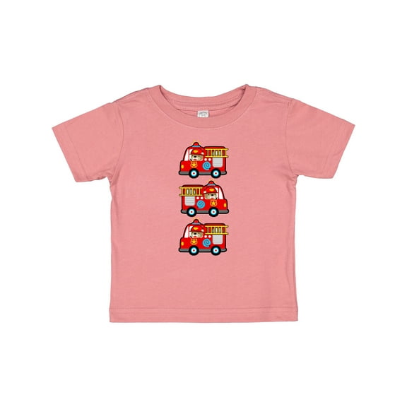Inktastic Fire Truck Firefighter Bear Boys or Girls Baby T-Shirt