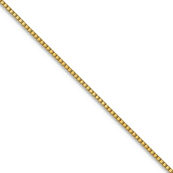 10k Solid Yellow Gold .5mm Small Box With Lobster Clasp Chain Necklace 24 Inch Chain Necklace for Women and Men