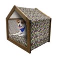 thumbnail image 1 of Flower Pet House, Grunge and Daisy Blossoms Garden Pattern Graffiti Style Vibrant Colored, Outdoor & Indoor Portable Dog Kennel with Pillow and Cover, 5 Sizes, Multicolor, by Ambesonne, 1 of 5