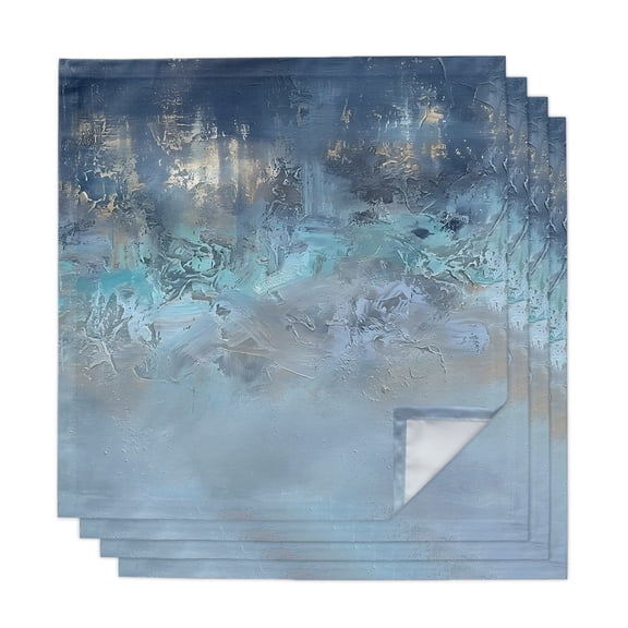 Cloth Napkins Set of 4 - 20x20 Inches, Blue Ombre Washable Reusable Table Napkins, Vintage Gradient Abstract Aesthetic Art Soft & Absortbent Dining Napkin for Party Wedding Hotel Restaurant