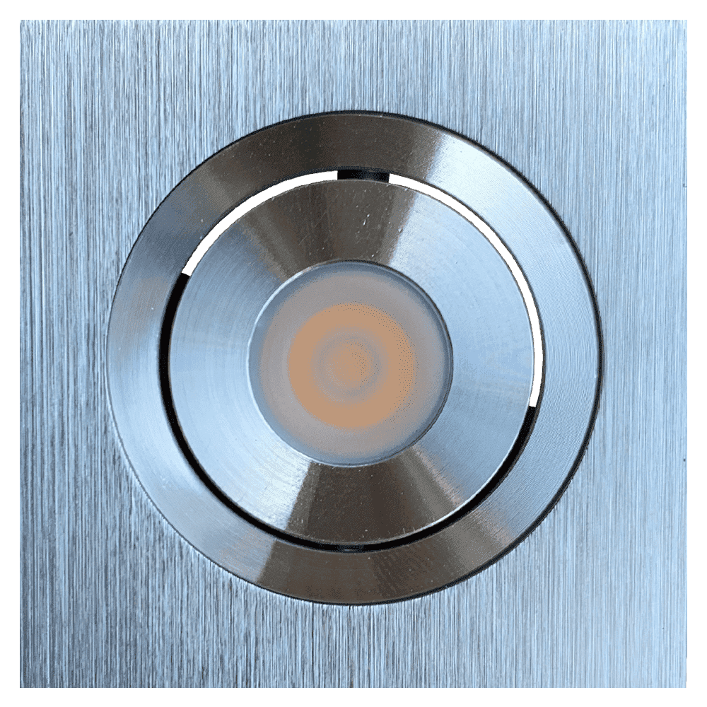 Silver Square Recessed LED Under Cabinet Puck Light