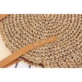 thumbnail image 3 of sac (marron)de Plage Fait La Main En Paille Circulaire Creuse De Grande Capacit, Tendance Pour Femme, Sac De Plage Tiss L'paule, 3 of 5