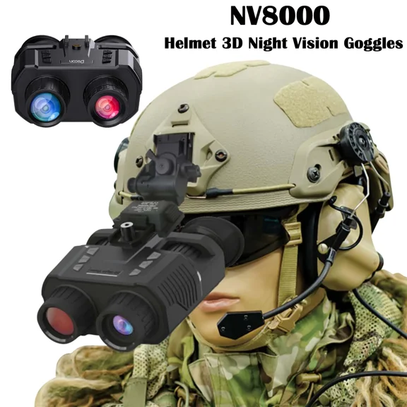 NV8000 3D Night Vision Goggles Binocular Binoculars Night Vision Hunting Googles for Helmet