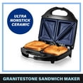 thumbnail image 5 of Granitestone Diamond Blue Sandwich Maker, Toaster and Electric Panini Grill with Ultra Nonstick Copper Surface Makes 2 Sandwiches in Minutes, Easy Clean up, 5 of 9