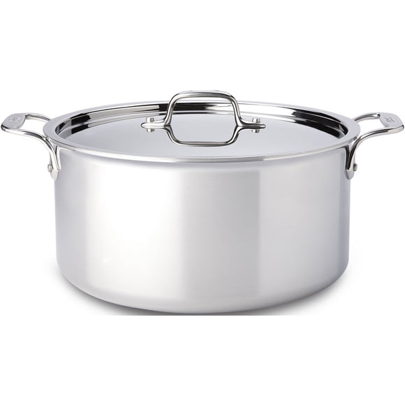 Inducción Stockpot All-Clad D3 de 3 capas de acero inoxidable de 8 litros