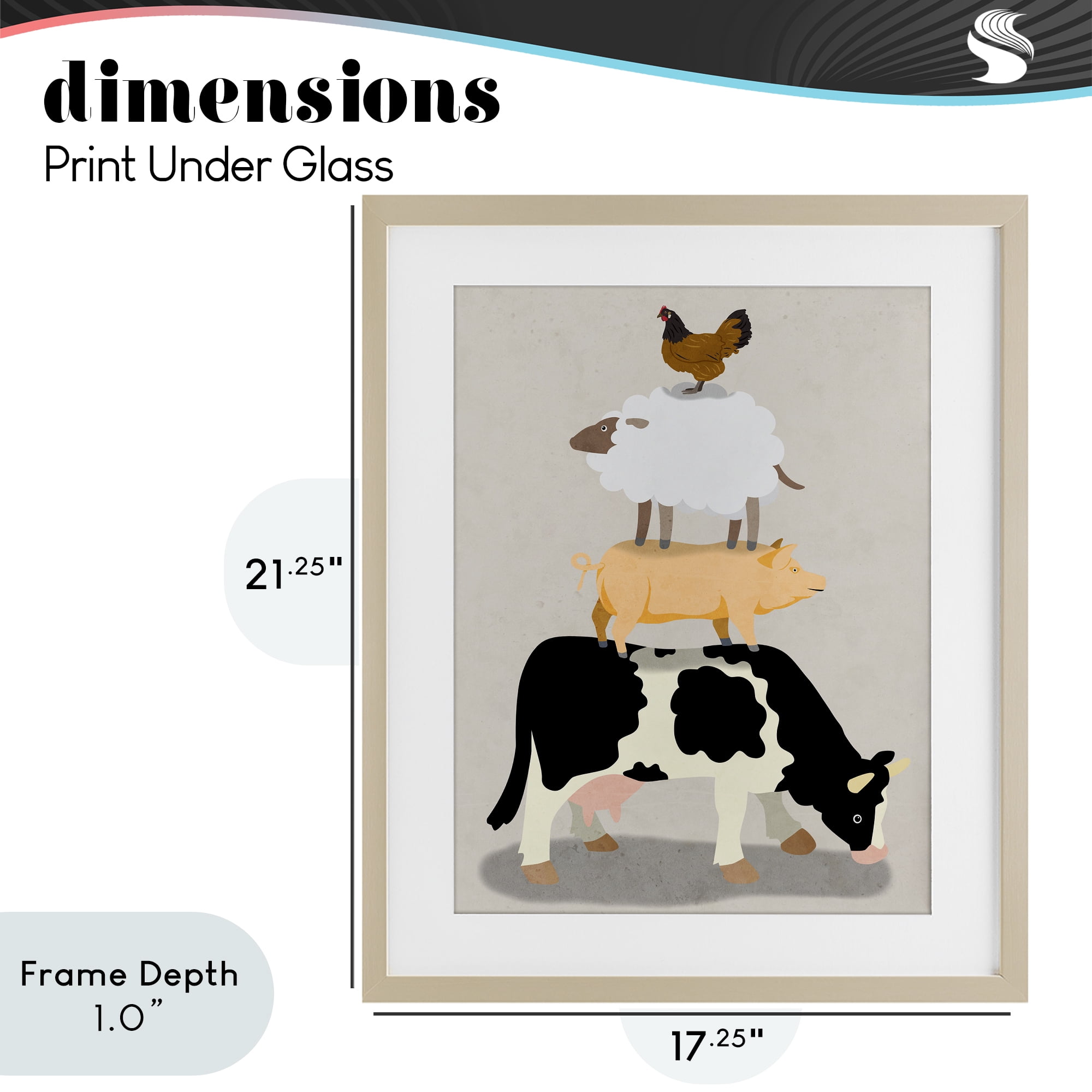 Stupell Industries Farm Stack over Beige Birch Framed Print Under Glass, design by Marcus Prime