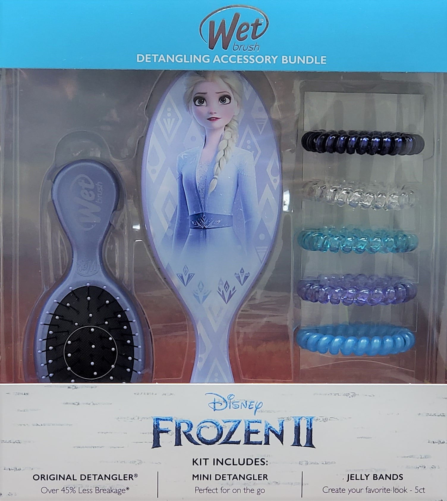 Wet Brush Disney Frozen II Elsa Wet Brush Detangling Accessory Bundle