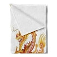 thumbnail image 2 of Dragon Soft Flannel Fleece Throw Blanket, Twin Dragon Zodiac Statues Art Chinese Philosophy Themed Picture, Cozy Plush for Indoor and Outdoor Use, 70" x 90", Vermilion Yellow, by Ambesonne, 2 of 5