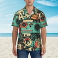 thumbnail image 2 of Pofeuu Retro Pop Art Collage Print Hawaiian Shirt for Men Sleeves Casual Button Down Summer Beach Dress Shirts T-Shirts,Large, 2 of 7