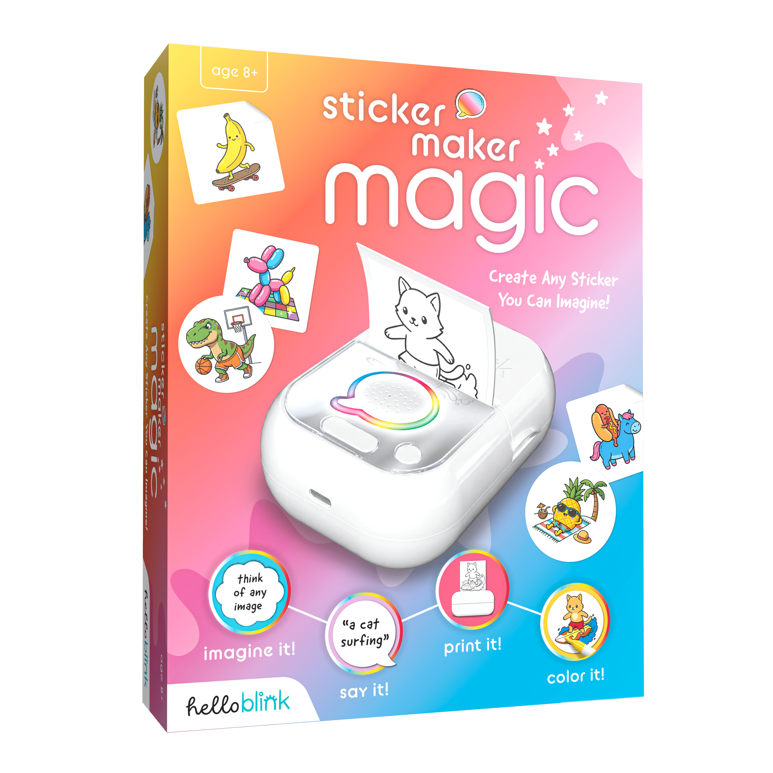 Hello Blink Sticker Maker Magic – Voice Activated AI Generated Stickers – Minimum recommended Age Is 8 year Old and Up