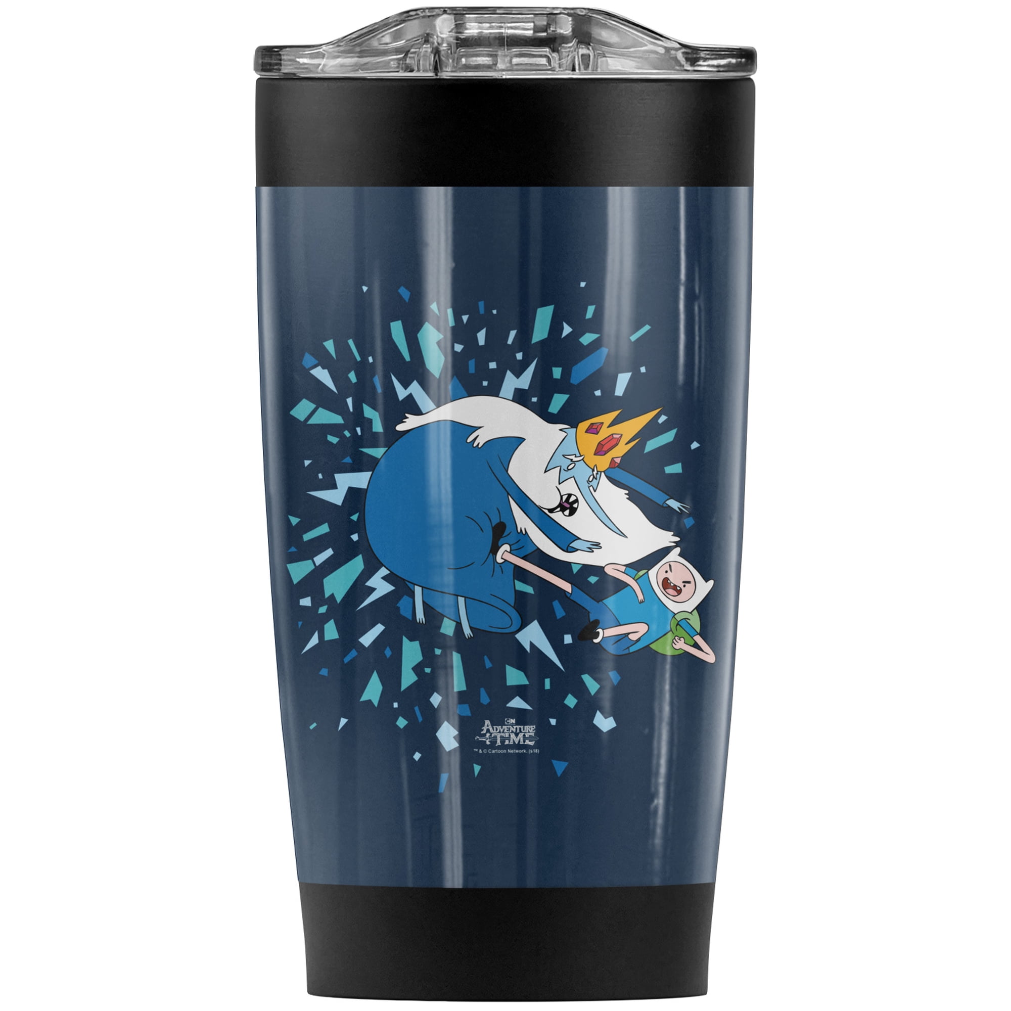 Adventure Time/Ice Battle Stainless Steel Tumbler 20 oz Coffee Travel Mug/Cup Vacuum Insulated & Double Wall with Leakproof Sliding Lid | Great for Hot Drinks and Cold Beverages