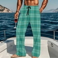 thumbnail image 7 of purcolt Mens Plaid Pajama Pants Drawstring Elastic Waist Lightweight Sleep Pants Lounge Pants Sleepwear PJ Bottoms with Pockets, 7 of 7