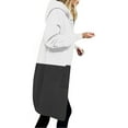 thumbnail image 3 of HOMBOM Womens Zip-Up Sweatshirt Long Heavyweight White Hooded Solf Colorblock Long Sleeve Jackets for Women with Pocket, 3 of 5