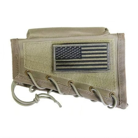 TACBRO Tan Cheek Rest + USA PATRIOT FLAG Morale Patch Fits Ruger 22 10/22 77/22 Mini14 Mini30 M77 Hawkeye N0.1 Guide Gun AMERICAN Gunsite Scout Ranch (Best Scout Scope For Ruger Gunsite)