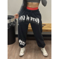 thumbnail image 5 of Pantalones largos acampanados informales para hombre, para deportes, ocio, primavera y otoño, para correr, fitness, con estampado de seda y entrepierna sin costuras, 5 of 5