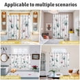 thumbnail image 6 of Teal Pink Spring Floral Kitchen Curtains 63 Inch Length, Summer Botanical Watercolor Grommet Top Bedroom Living Room Curtains, Light Filtering Cafe Curtain Drapes 2 Panels Set 104''x63'', 6 of 9