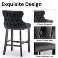 thumbnail image 5 of ArcticScorpion Velvet Button-Tufted Wing-Back Bar Stool, (Set of 2), 5 of 7